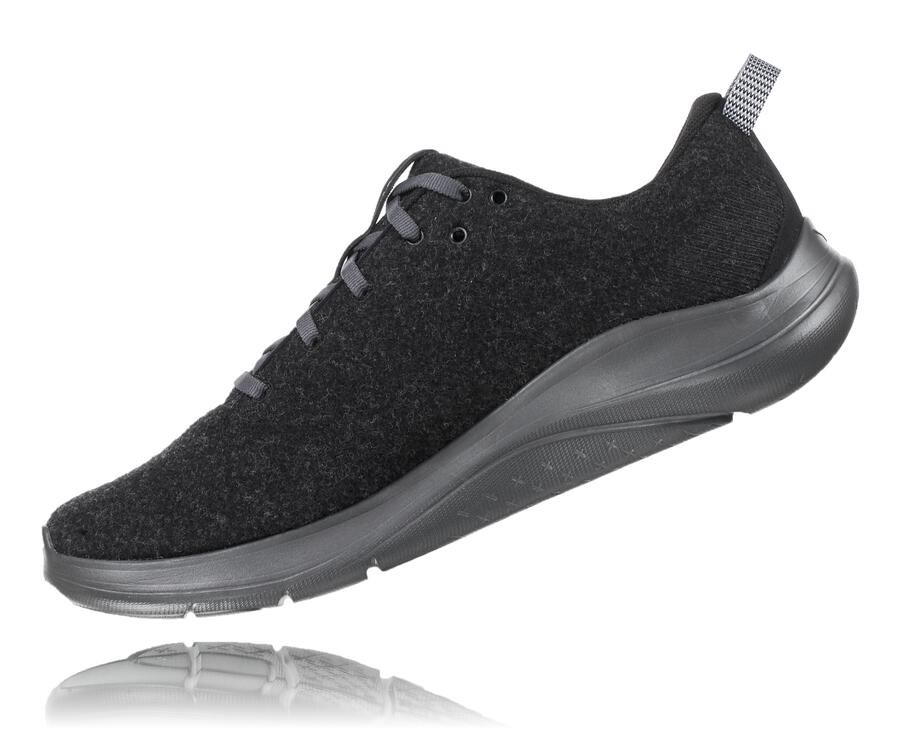 Hoka One One Tenisky Panske Čierne - Hupana Flow Wool - 78614-IWSO